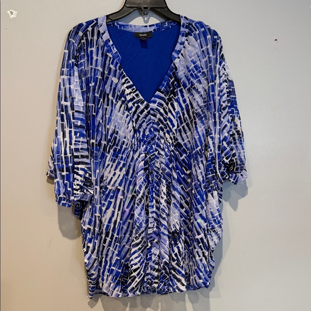 Alfani Blue and Black Women's Blouse